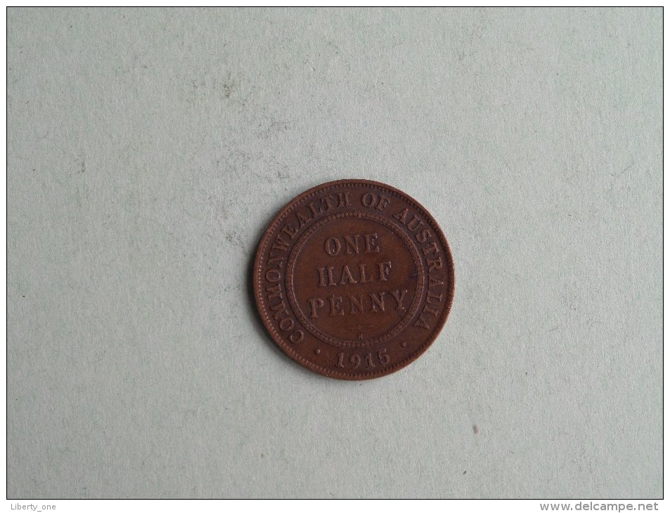 1915 H - George V - 1/2 ( Half ) Penny / KM 22 Scarce / Rare ( Uncleaned - For Grade, Please See Photo ) ! - ½ Penny