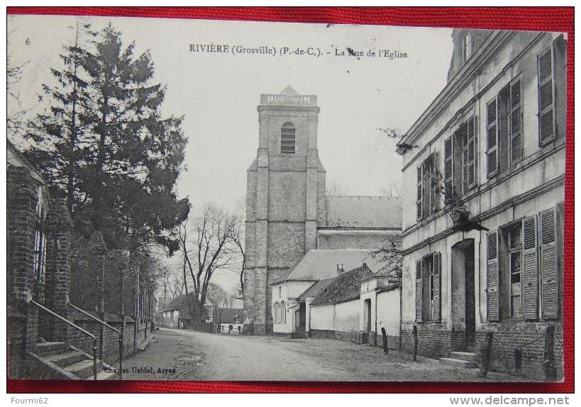 Rivière ( Grosville ) ( P De C ) La Rue De L'église - Autres & Non Classés