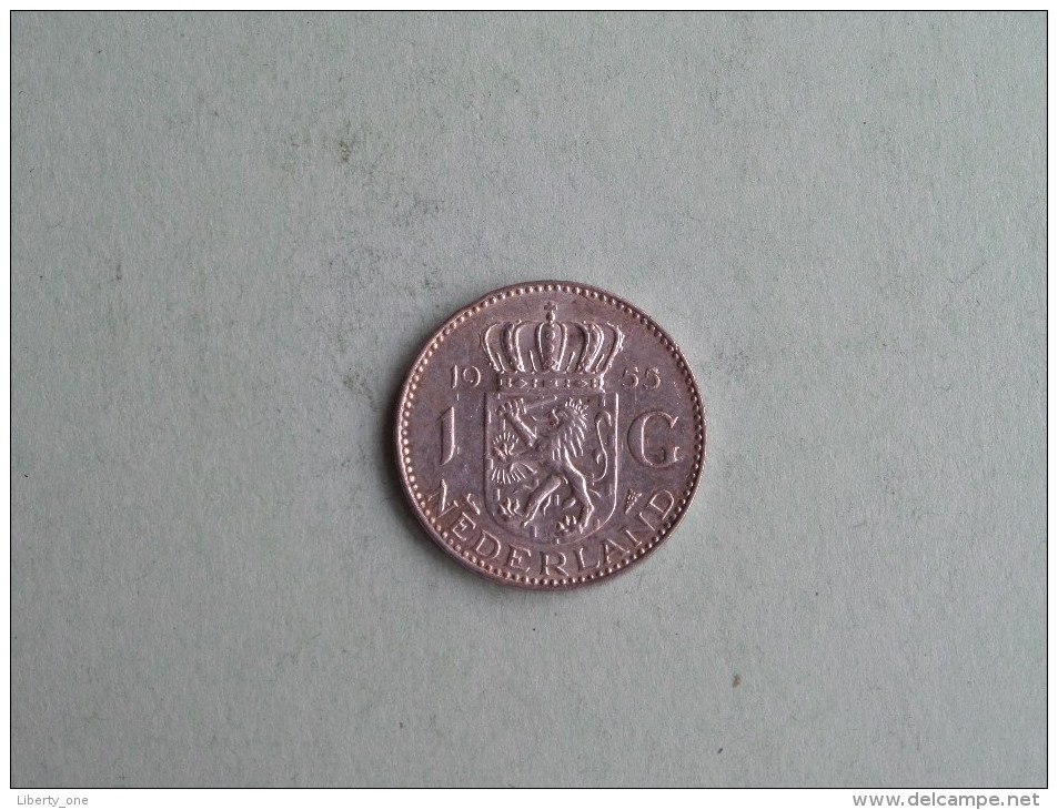 1955 - 1 Gulden ( Silver ) KM 161.2 ( Uncleaned - For Grade, Please See Photo ) ! - Gold- & Silbermünzen