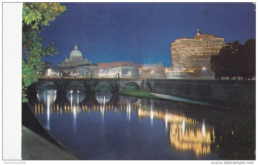 P4758  Roma Italy Ponte E Castel S Angelo  Front/back Image - Bridges