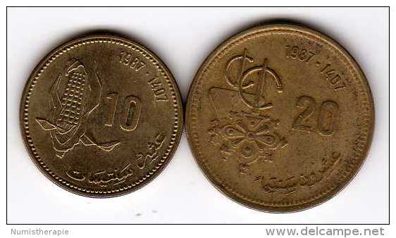 Maroc (Royaume) : Lot De 2 Petites Pièces 1987 FAO - Maroc