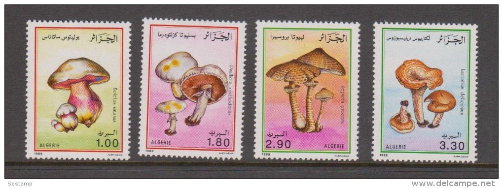 Algeria 1989 Fungi Mushroom Set 4 MNH - Mushrooms