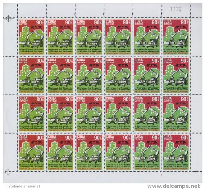 2013-H-111 CUBA MNH. 50 ANIVERSARIO DEL MINISTERIOS DE LA CONSTRUCCION. - Hojas Y Bloques