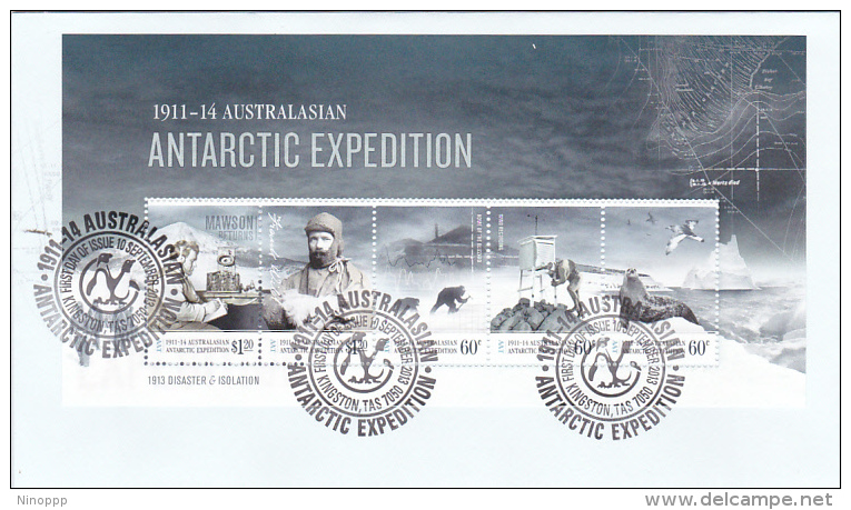 Australian Antarctic Territory 2014 Antarctic Expedition Mini Sheet FDC - FDC