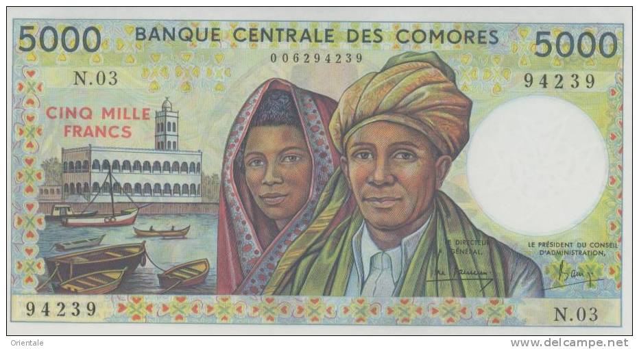 COMOROS P. 12a 5000 F 1984 UNC - Comores