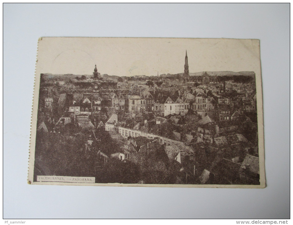 AK / Bildpostkarte 1916 Valenciennes - Panorama Briefstempel Reserve Fernsprechabteilung Nr. 22 K.D. Feldpostamt XXII. - Valenciennes