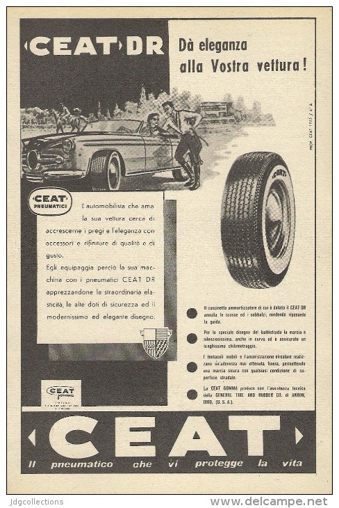 # CEAT Tyres 1950s Car Tires Italy Advert Pub Pubblicità Reklame Pneumatici Pneus Reifen Neumaticos India Mumbai - Altri & Non Classificati