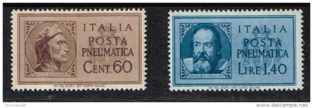 Italia REGNO -  Posta Pneumatica 1945 Sass. 16,17 - NUOVI (**) - Other & Unclassified