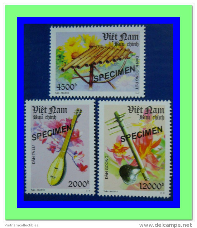 Vietnam Viet Nam MNH SPECIMEN Perf Stamps 2013 : National Musical Instruments / Music (Ms1037) - Vietnam