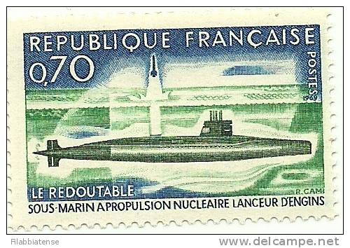 1969 - Francia 1615 Sottomarino    ----- - Sous-marins