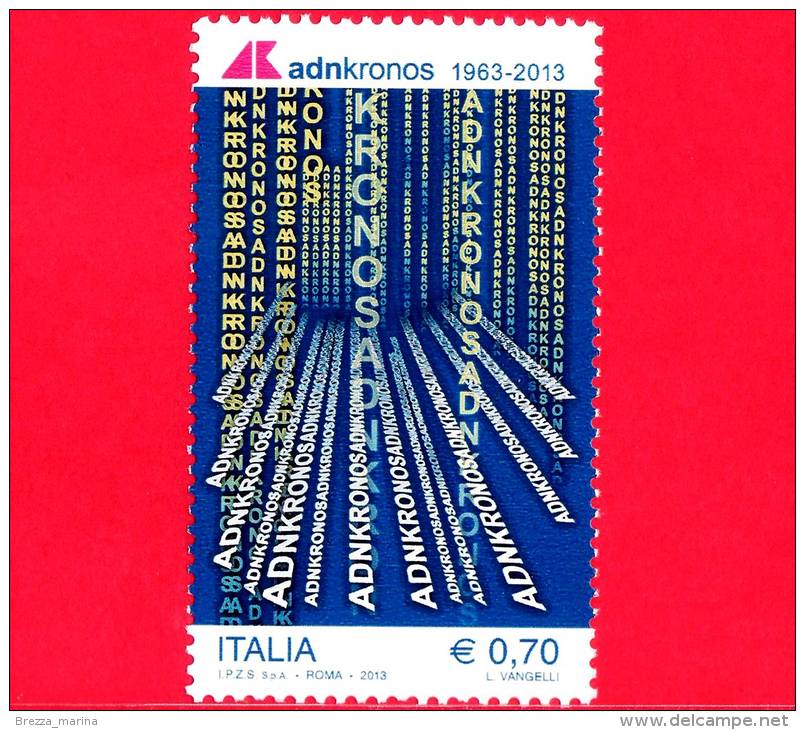 NUOVO - ITALIA - 2013 - 50 Anni Della Nascita Di Adnkronos - 0,70 € • Logo - 2011-20:  Nuovi