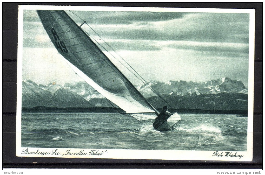 AK Starnberger See: In Voller Fahrt - Karte Gel.1940 - Starnberg