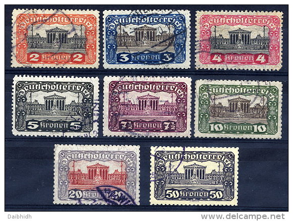 AUSTRIA 1919-21 Parliament Definitive Set Perforated 11½ Used.   Michel 284B-292B - Used Stamps