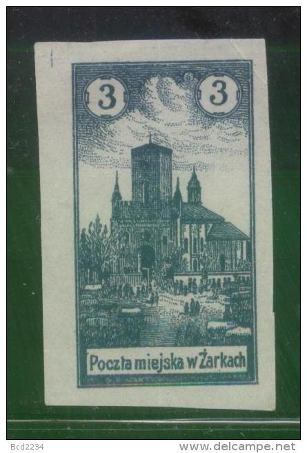 POLAND 1918 ZARKI LOCAL PROVISIONALS 1ST SERIES IMPERF 3H GREY-BLUE IMPERF FORGERY NG - Nuovi