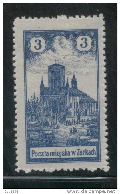 POLAND 1918 ZARKI LOCAL PROVISIONALS 1ST SERIES IMPERF 3H GREY-BLUE PERF FORGERY HM (*) - Ongebruikt
