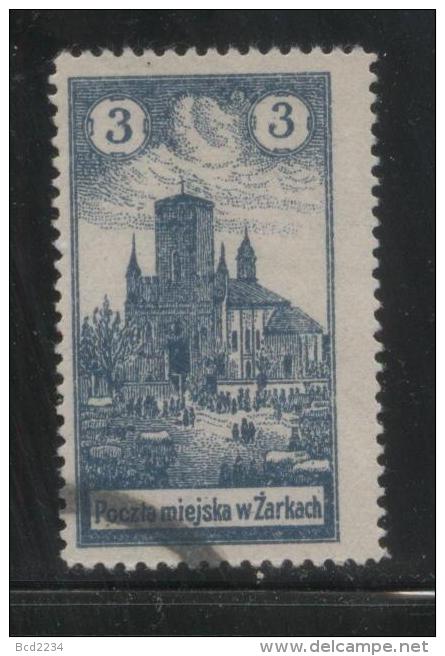 POLAND 1918 ZARKI LOCAL PROVISIONALS 1ST SERIES IMPERF 3H GREY-BLUE PERF FORGERY USED - Unused Stamps