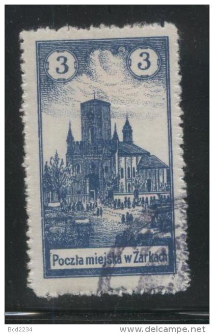 POLAND 1918 ZARKI LOCAL PROVISIONALS 1ST SERIES IMPERF 3H GREY-BLUE PERF FORGERY USED - Ungebraucht