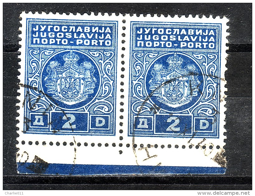 PORTO-COAT OF ARMS-2 DIN-PAIR-T II-YUGOSLAVIA-1931 - Postage Due
