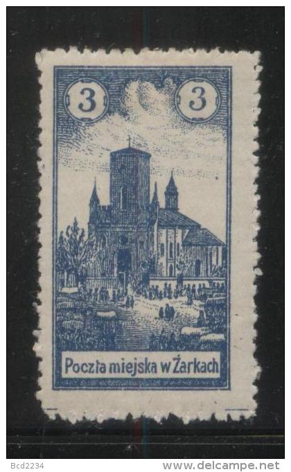 POLAND 1918 ZARKI LOCAL PROVISIONALS 1ST SERIES IMPERF 3H GREY-BLUE PERF FORGERY HM (*) - Ungebraucht