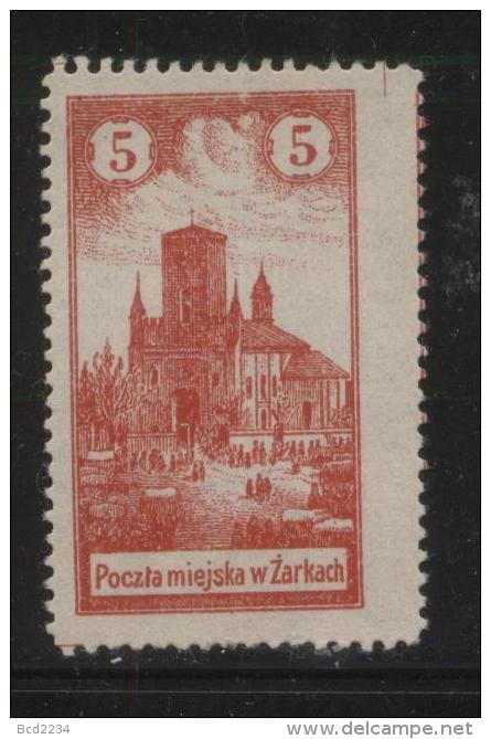 POLAND 1918 ZARKI LOCAL PROVISIONALS 1ST SERIES PERF 5H RED PERF FORGERY NG - Neufs