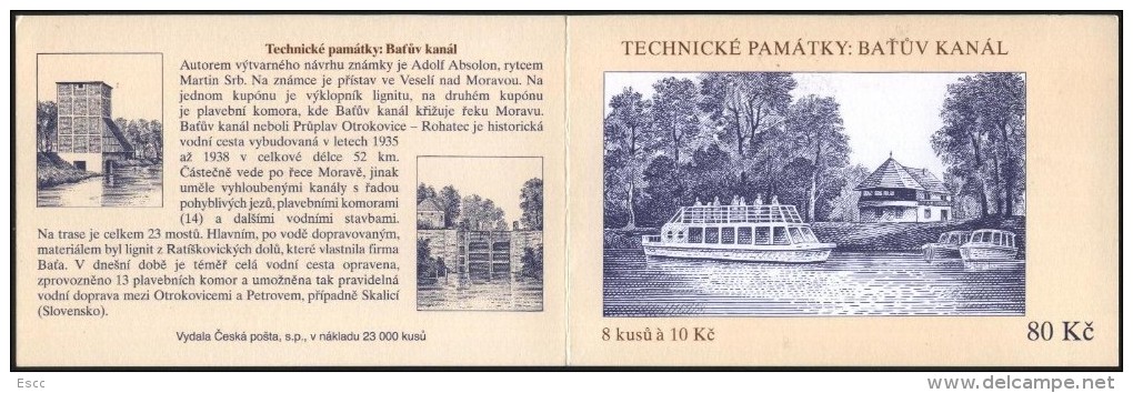 Mint  Stamp In Booklet Batov Kanal, Boats 2012 From Czech Republic - Unused Stamps