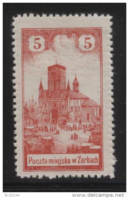 POLAND 1918 ZARKI LOCAL PROVISIONALS 1ST SERIES IMPERF 5H RED PERF FORGERY HM (*) - Nuevos