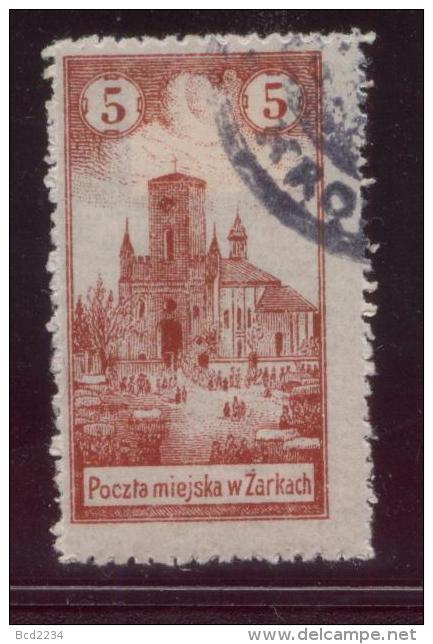 POLAND 1918 ZARKI LOCAL PROVISIONALS 1ST SERIES IMPERF 5H RED PERF FORGERY USED - Ungebraucht