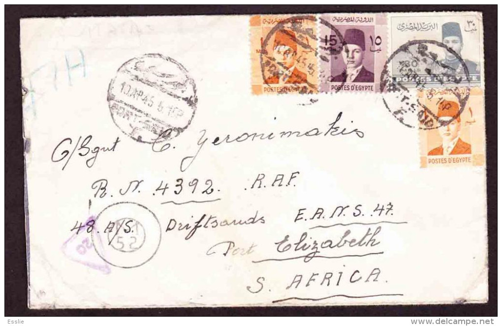 Egypt On Cover To South Afica Opened By South African Censor - 1945 - Storia Postale