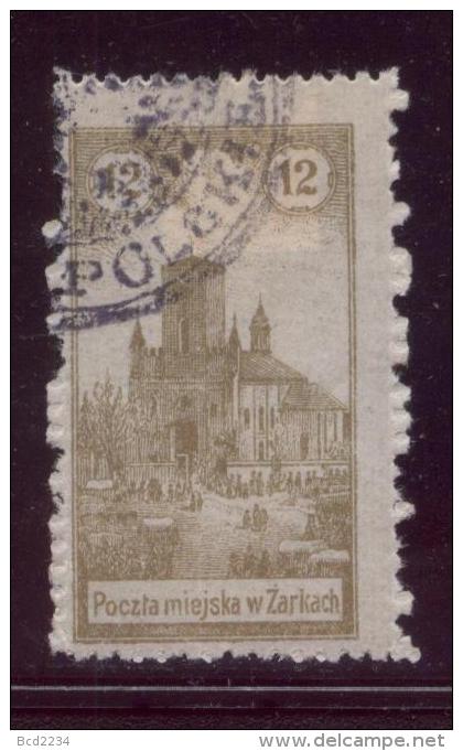 POLAND 1918 ZARKI LOCAL PROVISIONALS 1ST SERIES PERF 12H OLIVE  FORGERY USED - Neufs