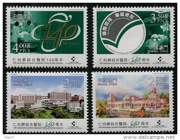 MACAU 2014 - 140e Ann Du Centre Hospitalier Conde De San Januario - 4 Val Neufs // Mnh - Unused Stamps