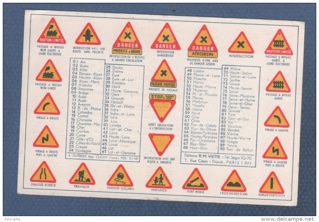 CARTE COMMERCIALE AUTO ECOLE MONTLHERY / MICHEL JEANJEAN MONITEUR - BREST RECOUVRANCE - 2 Cv. - SIMCA - R. 8 - Cartes De Visite