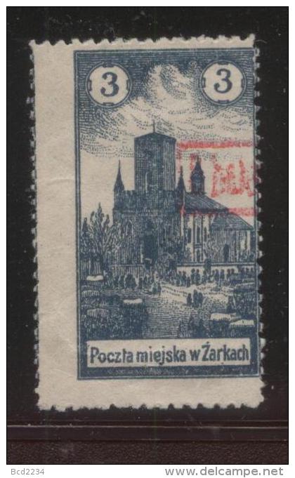 POLAND 1918 ZARKI LOCAL PROVISIONALS 2ND SERIES 6H RED OPT ON 3H GREY-BLUE PERF FORGERY NHM (**) - Ongebruikt