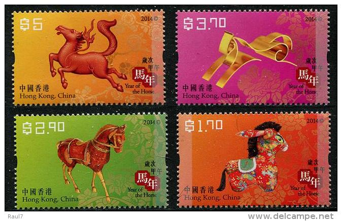 HONG KONG 2014 - Année Du Cheval - 4 Val Neuf // Mnh - Neufs