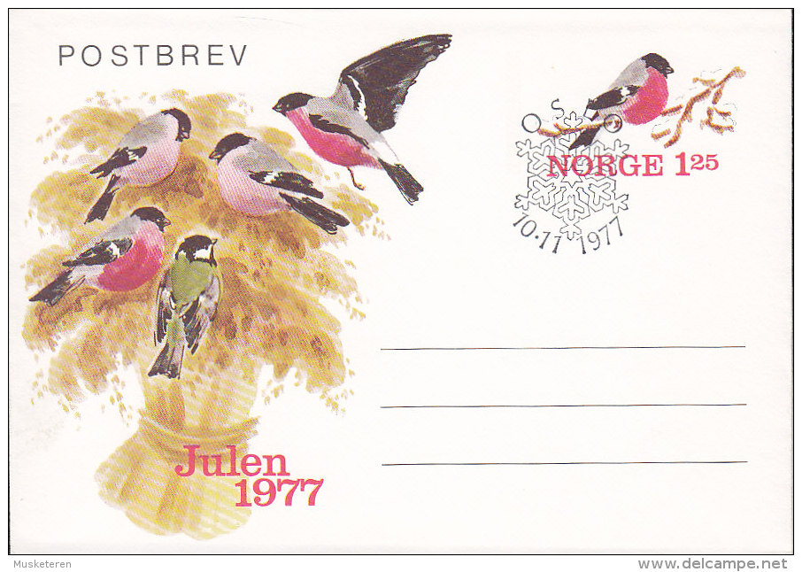 Norway Postal Stationery Ganzsache Entier 1977 Postbrev Weihnachten Christmas Jul Noel Natale Navidad Bird Vogel Oiseau - Enteros Postales