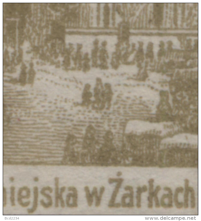 POLAND 1918 ZARKI LOCAL PROVISIONALS 2ND SERIES 24H RED OPT ON 12H OLIVE PERF FORGERY HM (*) - Ungebraucht