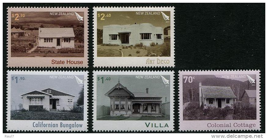 New Zealand 2014 - Architecture, Maisons De New Zealande - 5 Val Neuf // Mnh - Nuevos