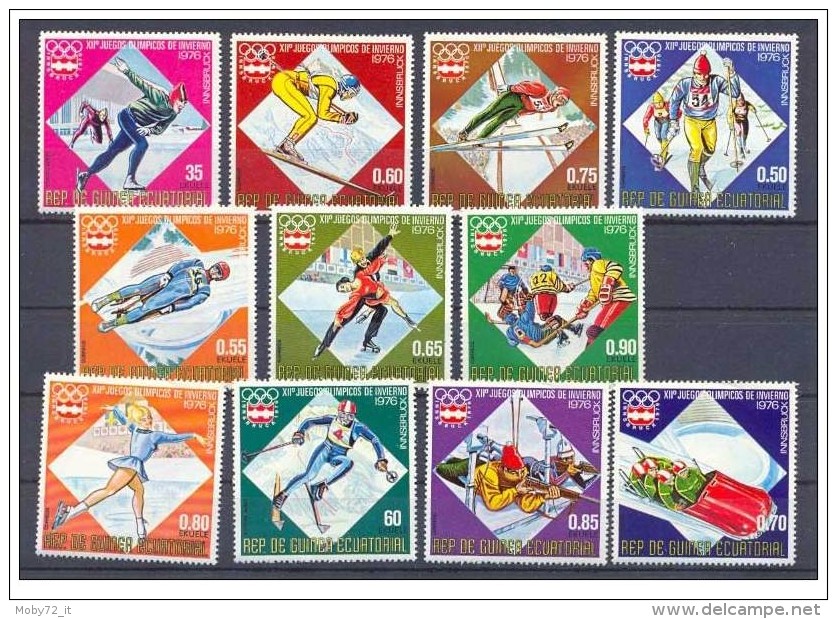 Guinea Equatoriale - 1976 - Usato/used - Olimpiadi - Mi N. 762/72 - Inverno1976: Innsbruck