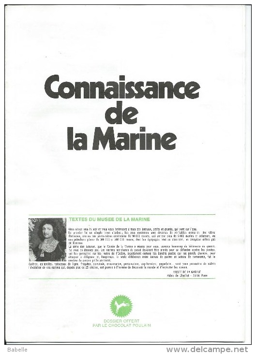 Dossier "CONNAISSANCE De La MARINE " Chocolaterie Poulain - Chocolate