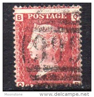 GB QV 1858-79 1d Plate 72, Corner Letters QB, Used - Oblitérés