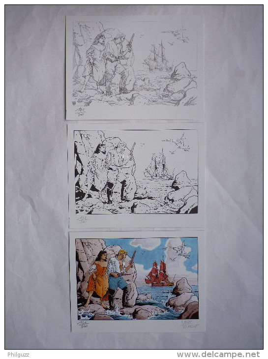 3 Ex Libris - BOURGNE - BARBE ROUGE T2 NS 191/300 DARGAUD - Illustratori A - C