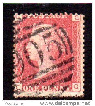 GB QV 1858-79 1d Plate 95, Corner Letters CG, Used - Usados