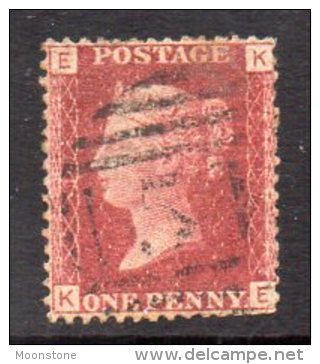 GB QV 1858-79 1d Plate 97, Corner Letters KE, Used - Oblitérés