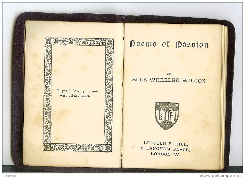 Poems Of Passion By Ella Wheeler Wilcox Small Book 100 Pages - Andere & Zonder Classificatie