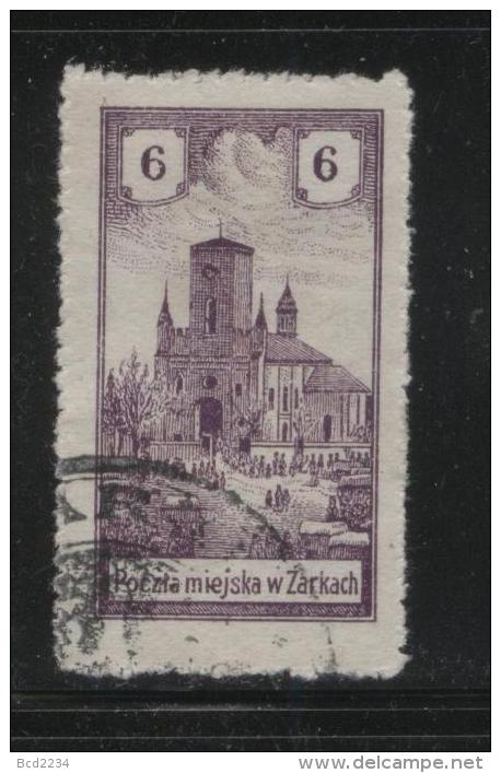 POLAND 1918 ZARKI LOCAL PROVISIONALS 3RD SERIES 6H BROWN-VIOLET PERF FORGERY USED - Unused Stamps