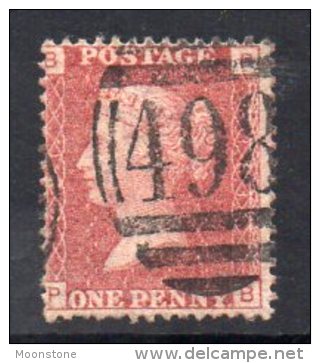 GB QV 1858-79 1d Plate 181, Corner Letters PB, Used - Oblitérés