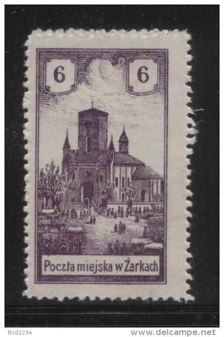 POLAND 1918 ZARKI LOCAL PROVISIONALS 3RD SERIES 6H BROWN-VIOLET PERF FORGERY HM (*) - Neufs