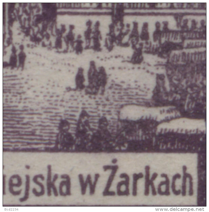 POLAND 1918 ZARKI LOCAL PROVISIONALS 3RD SERIES 6H BROWN-VIOLET PERF FORGERY HM (*) - Unused Stamps