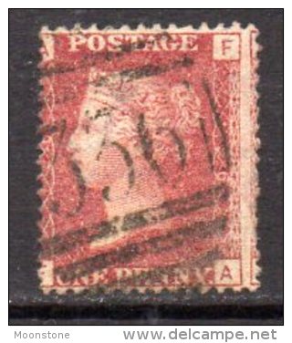 GB QV 1858-79 1d Plate 196, Corner Letters AF, Used - Oblitérés