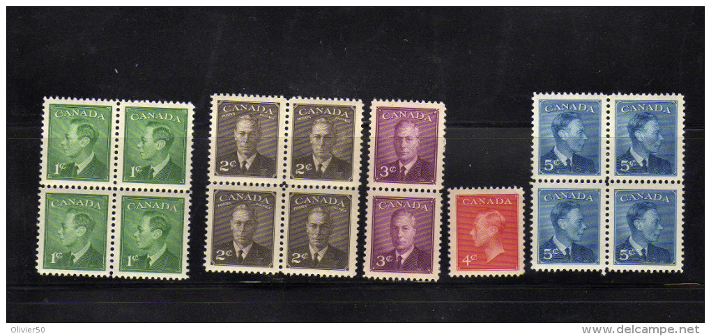 Canada (1949-51)  -"George VI" Neufs* - Neufs