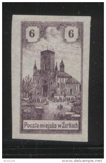 POLAND 1918 ZARKI LOCAL PROVISIONALS 3RD SERIES 6H BROWN-VIOLET IMPERF FORGERY NG - Nuovi